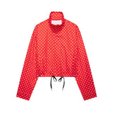 TARUXY Fashion Polka Dot Print Jacket Coat Women's Stand Collar Long Sleeved Workwear Coat Ins Hot Short Casual Female Jackets