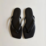 new Spring/summer/women pu slippers beach sandals outdoor wild fashion ladies square head flip flops