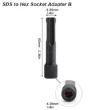 Clearance_Electric Hammer Adapter Power Drill Screwdriver Converter SDS Plus Convert to 1/4 Hex Shank Magnetic Socket Nut Impact