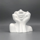 Makeup Brush Holder,Human Face Art Desktop Decoration,Vase,Compatible with Makeup,Eyebrow Pencils,Home Organizer,Plastic Material