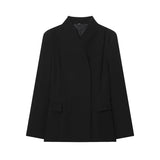 ETJ 2025 women's new fashion design three-dimensional cut high collar slim suit jacket & matching casual trousers
