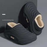 Baotou waterproof cotton slippers, home cotton shoes, winter warm and non slip couple cotton slippers