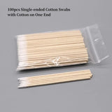 100/300/500 Nails Wooden Tip Cotton Stick Buds Disposable Ultra-Detail Corrector Nail Polish Remover Clean Sticks Manicure Tools