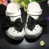 Cute Red Bow Shoe Charms for Crocs Designer DIY Bow-knot Wing Shoe Decorations High Quality Clogs Buckle Accessories New Fashion