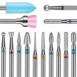 14pcs/set Nail Drill Machine Bit Nail Gel Removal Polishing Tools Pedicure Manicure Rotary Grinding Buffer Polisher