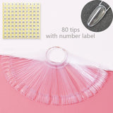 80/50/20pcs Nail Display Sticks Nail Swatch False Nail Tips Nail Gel Polish Practice Clear Display Board for Nail Art Tools