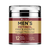Collagen Retinol Men's Face Cream - Anti-Aging Wrinkle Reduction & Firming Moisturizer, Oil-Free Hydrating Skincare for Men.