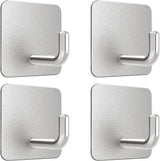 4PCS Stainless Steel Wall Mounted, Wall Mounted Self-Adhesive Hook, Key Holder, Wall Mounted, Towel Rack, Jacket, Bag Hook