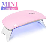 Mini UV LED Nail Lamp 6W for Curing Nail Gel Polish Portable Foldable 120s/60s Timing Manicure Dry Machine Nail Art Drying Tool