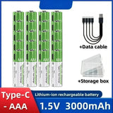 2025NEW Lithium-Ion Battery Type-C Rechargeable High-Capacity Battery AA&AAA Battery For remote control, mouse, electric toys