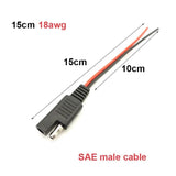 DIY SAE 12V 18AWG 15CM Power Automotive Extension Cable Male Female Plug Wire Connector Cable