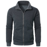 Men's casual sports zipper stand up collar jacket, men's solid color top