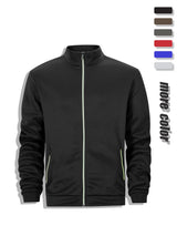 Men's Casual Sweatshirt Jackets Full Zip Up Cardigan Stand Collar Jacket Autumn Winter Male Outdoor Windproof Warm Coat