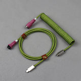 LANO USB-C to Type-C Coiled Cable Gamer Keyboard Custom Coil Type USB C Cable With Detachable Pilot Connector