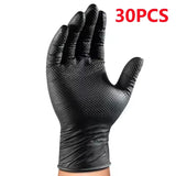 Industrial Black Nitrile Gloves 8mil Heavy Duty Disposable Gloves with Diamond Textured Latex Free Mechanic Tattoo Auto Gloves