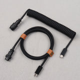 LANO USB-C to Type-C Coiled Cable Gamer Keyboard Custom Coil Type USB C Cable With Detachable Pilot Connector
