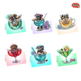 6-Piece/Set DIY Diamond Painting Kit Birthday Card Kit, Unique Flower Pattern Design, Rhinestone Diamond Painting Art Mosaic Pos