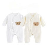 Somenie Infant Knitting Jumpsuit 100% Cotton Long Sleeve Romper One Piece Outfit for Boys & Girls Newborn Baby 4 Seasons Wear