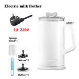 110V/220V Milk Frother 4-in-1 Home Coffee Latte Maker Hot Cold Beverages  Dual Function Stainless Steel Electric Milk Frother
