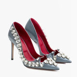 2026 Runway Women Pumps Crystal Metal Decoration High Heels Sandals For Women Luxury Designer Nightclubs Banquets Female Shoes