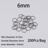 30-200Pcs 3-25mm Stainless Steel Split Ring Open Single Loops Jump Rings Connectors for DIY Jewelry Making Findings Accessories