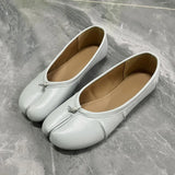 Split Toe Women Ballet Flats Fashion Tabi Shoes Casual Slip-on Loafers Ladies Pleated Leather Espadrilles Zapatillas Mujer