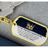 Keepsake for Son Grandson Daughter Granddaughter Keychain Gifts from Grandma Grandpa to My Badass Son Keyring