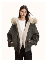 ZAROY Fur Collar Hooded Parkas Y2k Harajuku Thicken Padded Jackets Casual Zipper Gothic Women&Men Winter Coats Streetwear кур