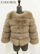 ZADORIN S-6XL Mink Coat Winter Black White Faux Fur Coat Woman Elegant Fluffy Faux Fur Jacket Top Short Fur Coats Woman Clothing