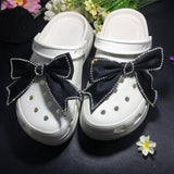 Cute Red Bow Shoe Charms for Crocs Designer DIY Bow-knot Wing Shoe Decorations High Quality Clogs Buckle Accessories New Fashion