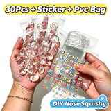 10/20/30Pcs Mini DIY Squishies Expression Squeeze Fidget Toy Emotion Fidget Poppers Sensory Fidget Toys Cute Desk Accessory Gift