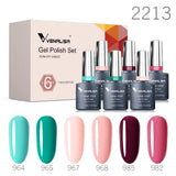 Venalisa Color Nail Gel Polish Kit  Jelly Pink Semi-transparent HEMA FREE Self Leveling Nude Natural Pink Nail Manicure Set