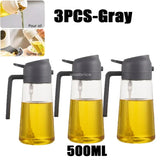 Olive Oil Spray Bottle for Oil Bottle Pouring for Cooking Oil Spices Camping Dispenser with Automatic Lid Spice Shaker