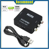 RCA To HDMI Converter with USB Cable 1080P AV To HDMI Adapter AV2HDMI AV/CVSB To HDMI-compatible AV To HDMI Switch HD-MI Adapter