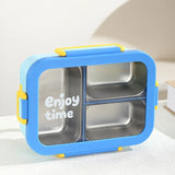 JUSTINLAU 304 Stainless Steel Lunch Box Compartment Leak-proof Student Office Workers Bento Box with Tableware Food Container