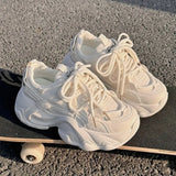 Dad Shoes Women's 2026 Spring/Summer New Popular Thick soled Sponge Cake Shoes White Shoes Casual Sports Flat Shoes