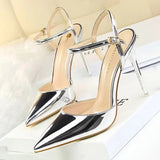 BIGTREE Shoes Fashion High Heels Shoes Patent Leather Woman Pumps Sexy Women Heels Blue Sliver Stiletto Heels Women Sandals 2026