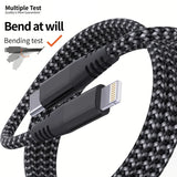 LAIHONEN 1 Pack MFi Certified USB C to Lightning Nylon Braided Fast Charging Cable 1M 2M 3M for iPhone 13 12 11 Pro Max