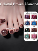 SHAKA 1-8pcs Popular Versatile Whitening Pink Green Blue Bling Gel Super Glitter Water Light Broken Diamond Gel Nail Polish