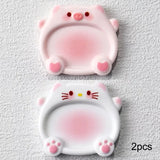 2pcs Cartoon Pig Color Palette Nail Art Mixing Color Drawing Pallet Gel Polish Nail Painting Board Color Palette Manicure Tools