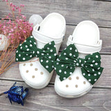 Cute Red Bow Shoe Charms for Crocs Designer DIY Bow-knot Wing Shoe Decorations High Quality Clogs Buckle Accessories New Fashion