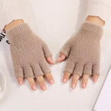 Hot sale! Women's Plush Half Finger Touchscreen Winter Gloves Soft Fashion Warm Imitation Mink Cashmere for Driving, winter work
