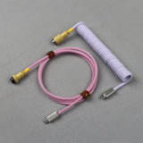 LANO USB-C to Type-C Coiled Cable Gamer Keyboard Custom Coil Type USB C Cable With Detachable Pilot Connector