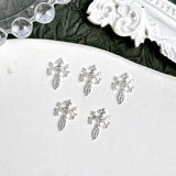 20PCS 3D Light Luxury Classic Cross Nail Charms Creative Exquisite Retro Alloy Cross Nail Art Decorations for DIY Cool Manicure