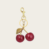 Fashion Cherry Charm Pendant Keychain Red Crystal Fruit Style Cute Bag Decor Accessory Sweet Present for Girls & Women