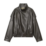 Women's Faux Leather Jacket New Fashion Long Sleeve Versatile Jacket Personality Chic Women Coat Autumn Winter Ladies Outerwear