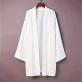 Men's Solid Color Long Sleeve Cardigan Long Kimono Shirt Asian Traditional Wear Yukata Haori Jacket Coat 6 Color Japanese Kimono