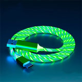 Glowing LED Light USB 3 IN 1 cable Phone Fast Charging Charger Luminous Type C Cable For Xiaomi iPhone Phone Accessories