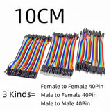 40-120pcs Dupont Line 10CM 20CM 30CM 40Pin Male to Male + Male to Female Female to Female Jumper Wire Dupont Cable for  DIY KIT