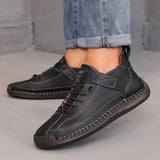 Boots Mid Top for Women British Style Retro Anti Slip Workwear Shoes Handmade Leather Loafers Casual Soft Soled Women Nude Boots